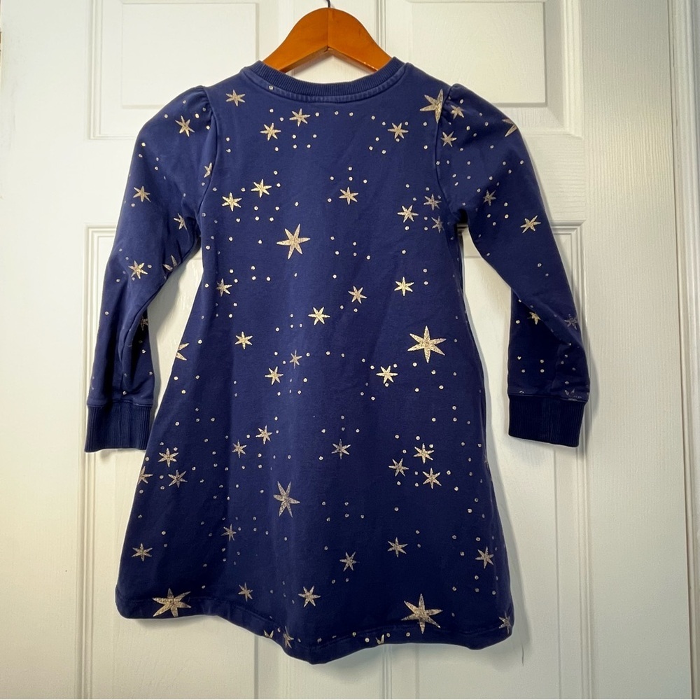 Hanna Andersson Navy Blue Star Dress Size 6/7 - Picture 2 of 8